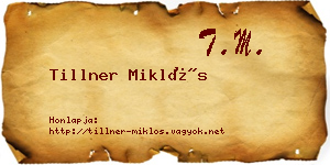 Tillner Miklós névjegykártya