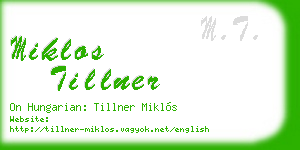 miklos tillner business card